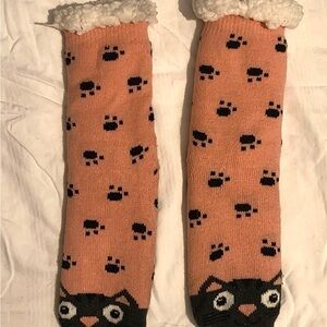 Cute Cat Patterned Socks with Fleece Lining